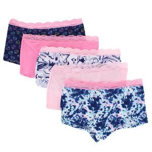 CTM Girl's Cotton Boy Shorts (5 Pack)